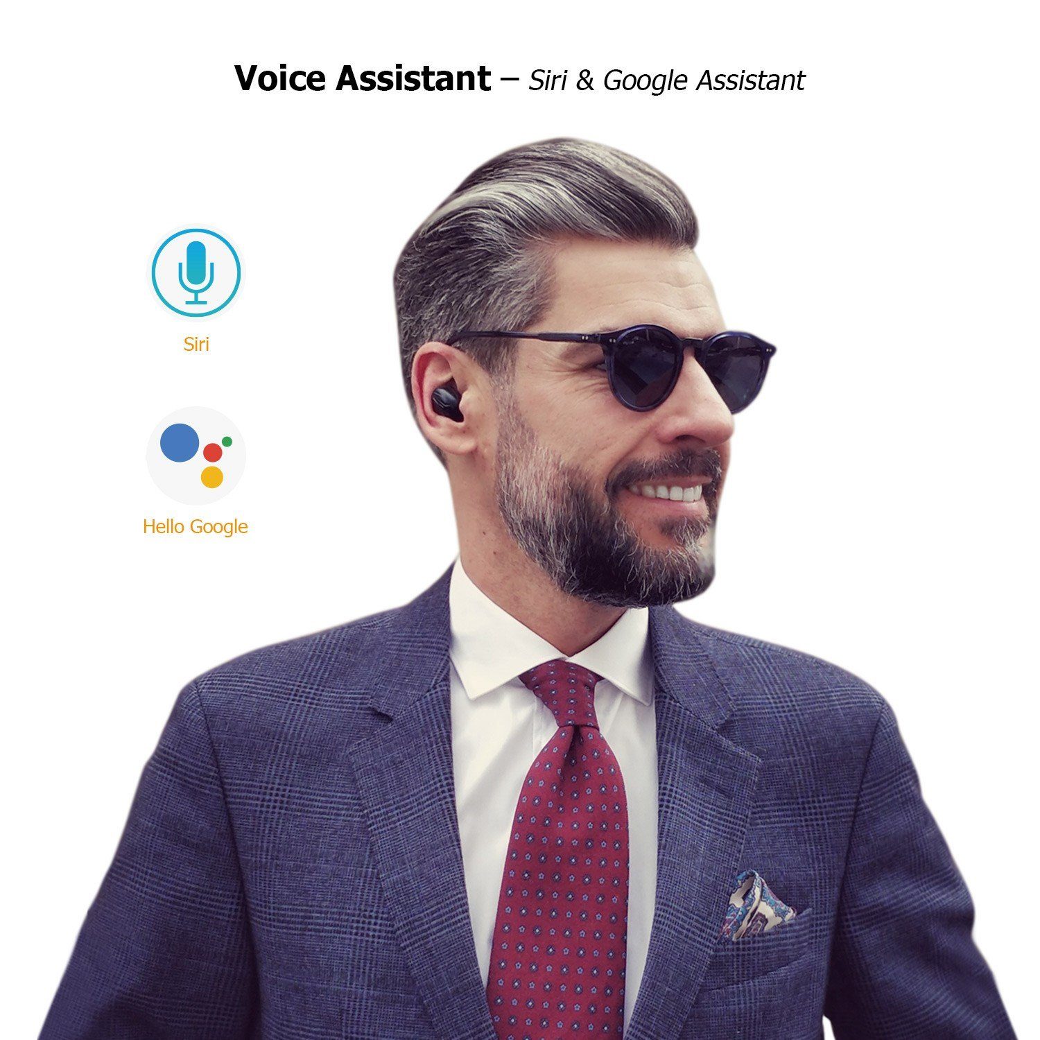 True wireless earbuds with google online assistant